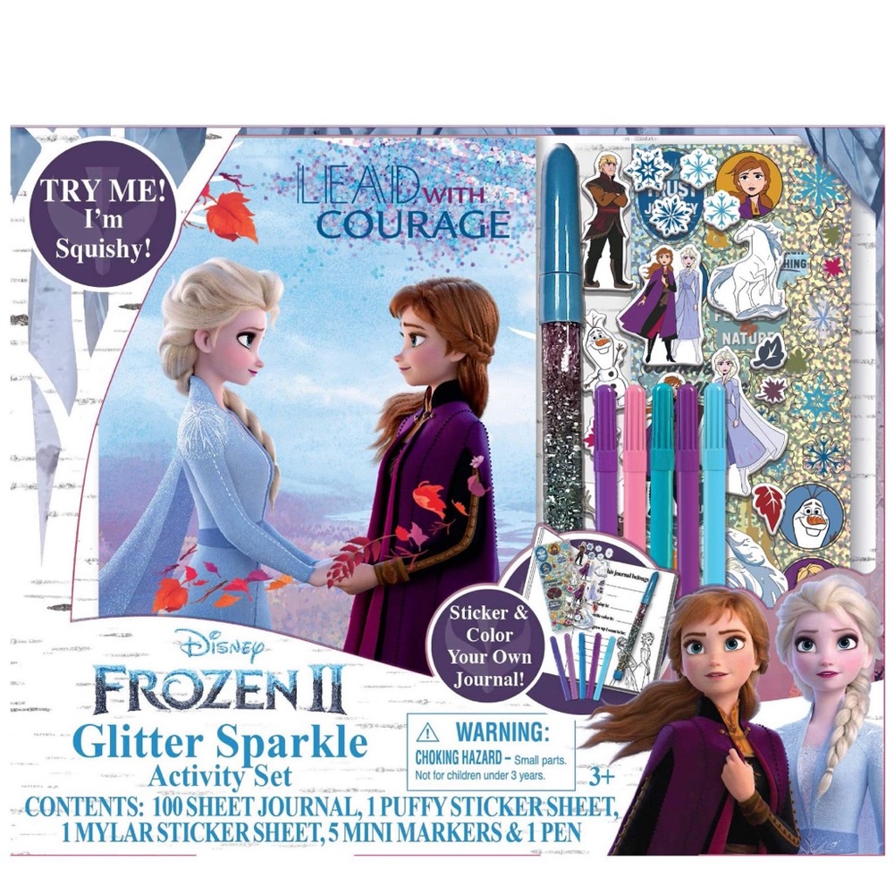 NEW Disney Frozen II Glitter Puffy Stickers Sparkle Journal Diary Activity Set